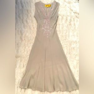 Catherine Malandrino Y2K Vintage Silk Dress with beading! Romantic!